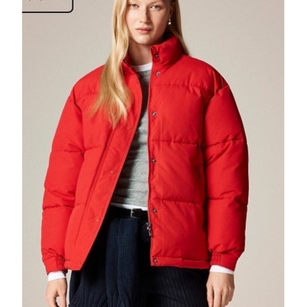 J.Crew Signature Puffer Jacket Red Medium New With Tags